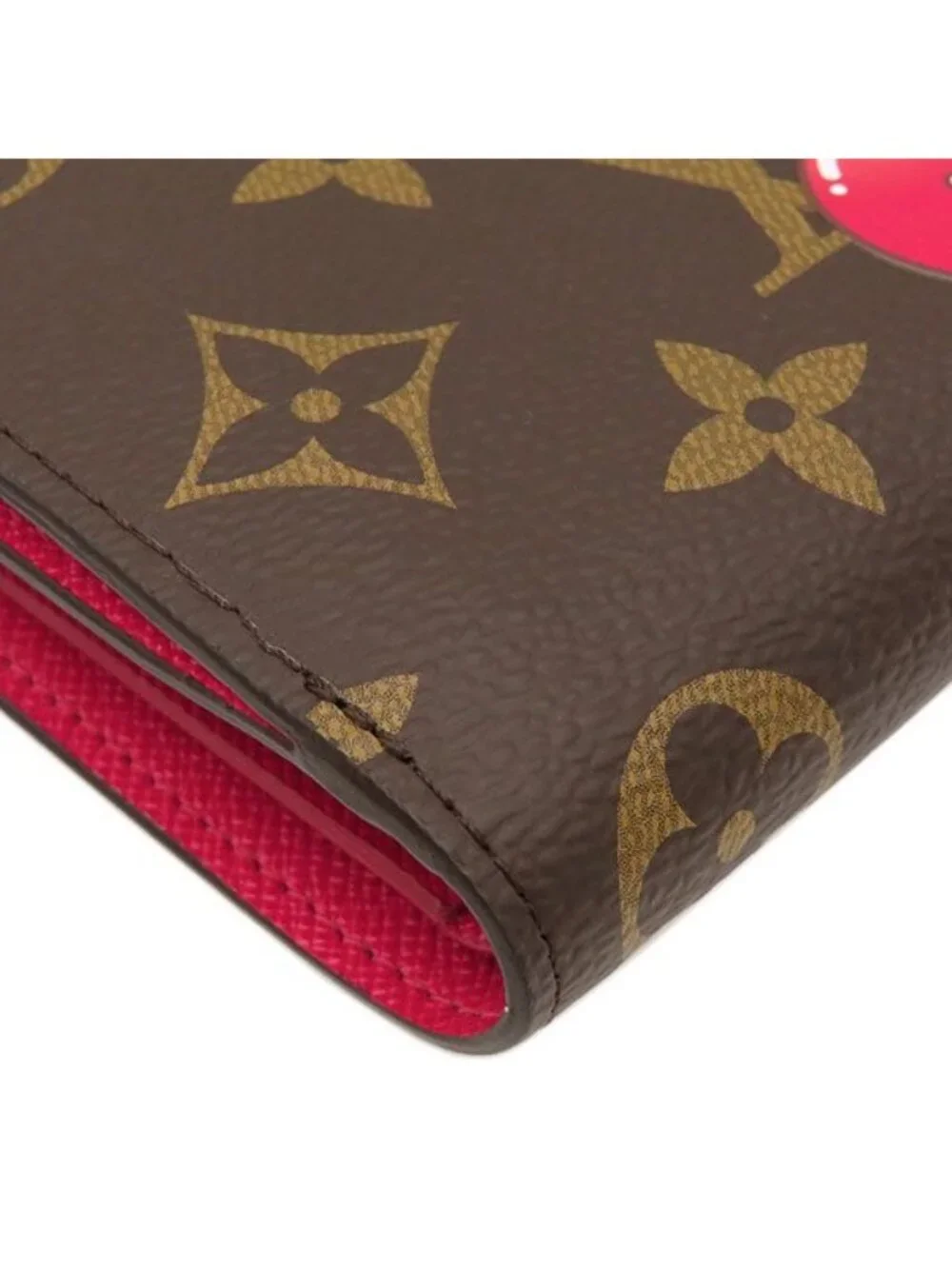 Louis Vuitton Bifold Wallet LV TM Portefeuille Lisa Monogram Canvas Cherry Gold